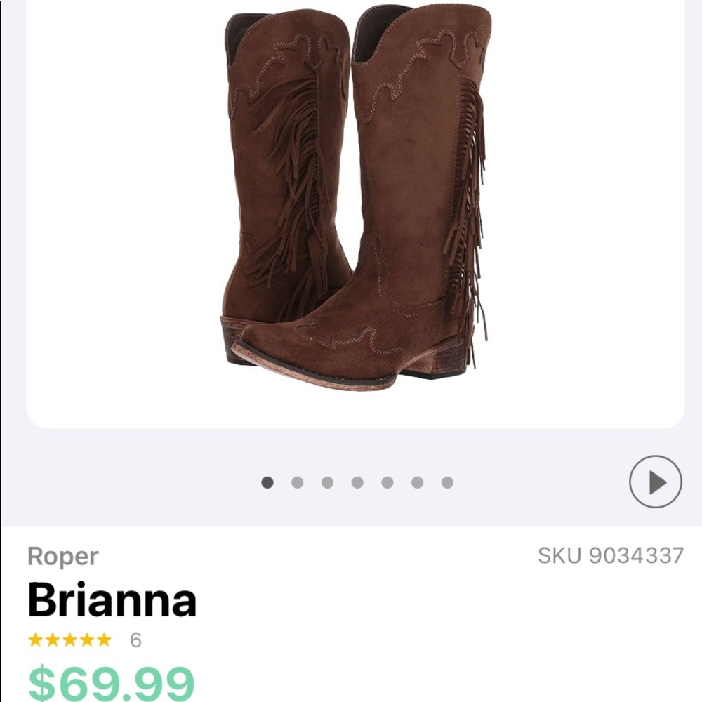 Roper Brown Brianna Fringe Cowboy Boot Tassel
